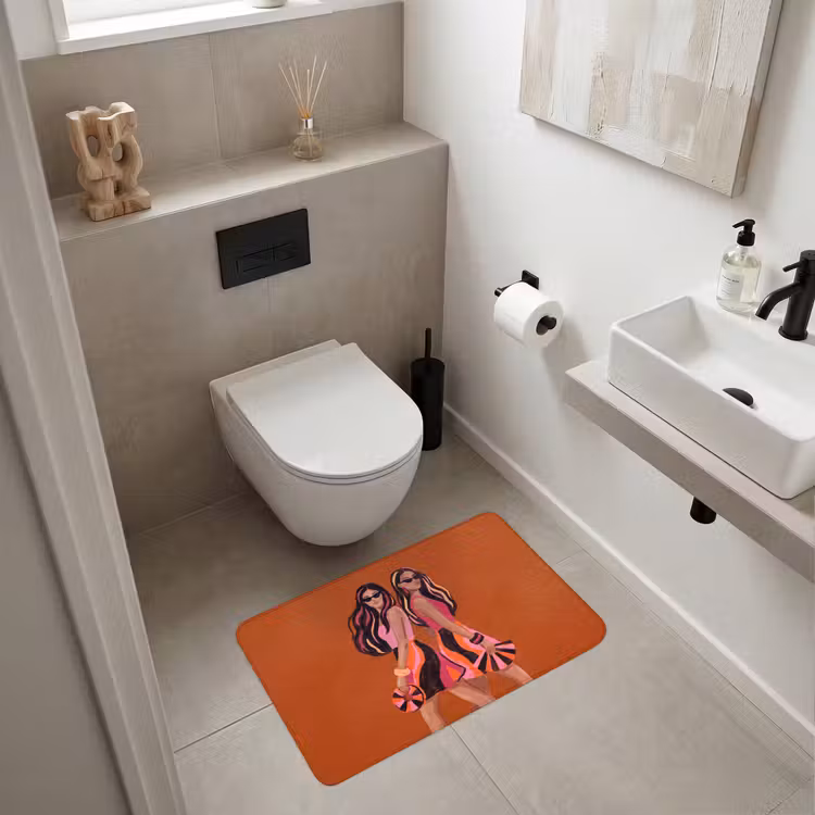 Wc Mat - Mensen - Duo - Mode - Illustratie - Kleurrijk — 6