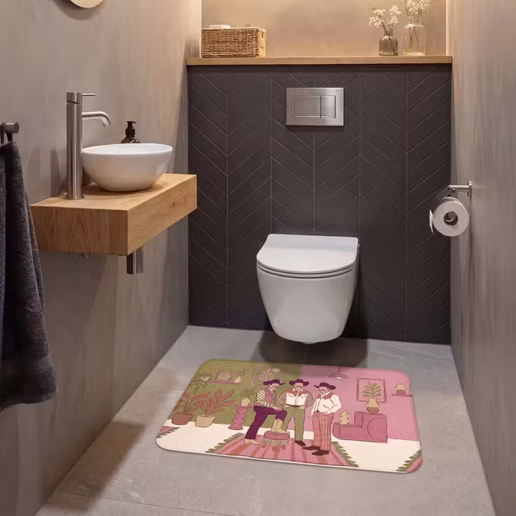 Wc Mat - Mensen - Mannen - Hoeden - Retro - Interieur — 2