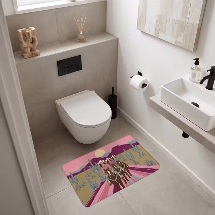 Wc Mat - Mensen - Paard - Woestijn - Abstract - Roze — 6