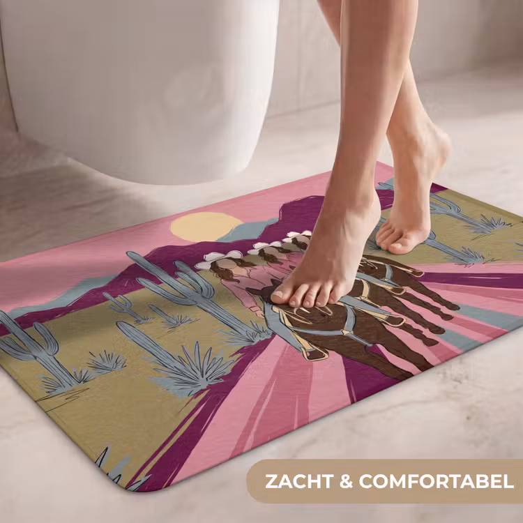 Wc Mat - Mensen - Paard - Woestijn - Abstract - Roze — 7