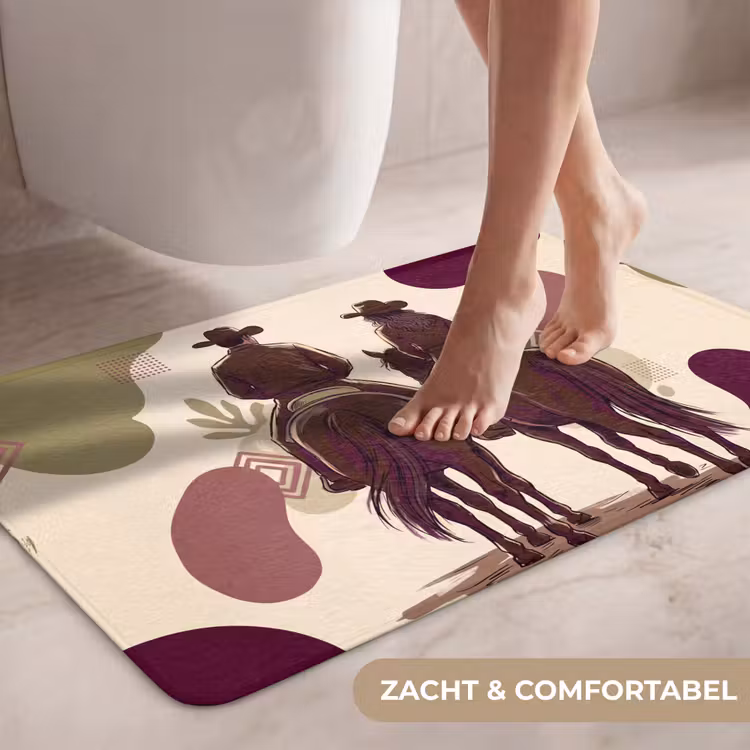 Wc Mat - Mensen - Ruiters - Western - Illustratie - Bruin — 7