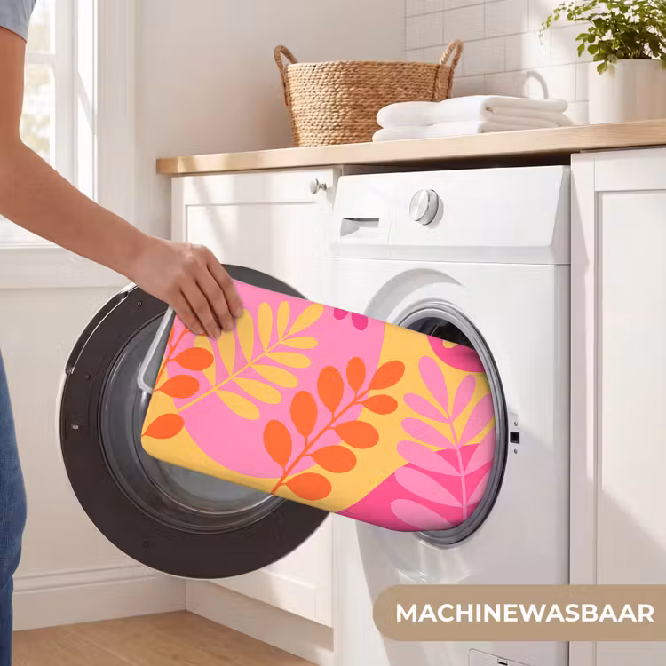 Wc Mat - Natuur - Bladeren - Abstract - Roze - Geel — 5