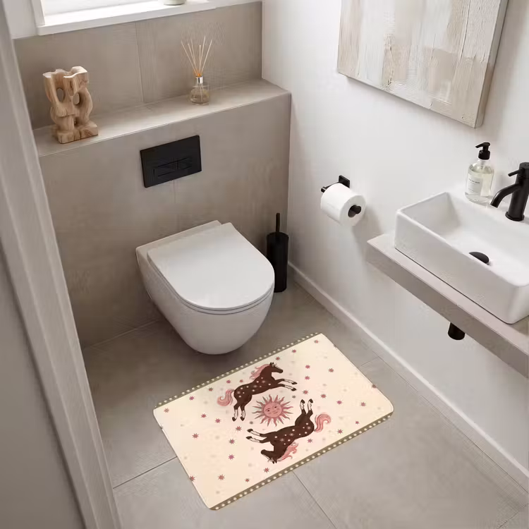 Wc Mat - Paard - Zon - Mystiek - Illustratie - Roze — 6