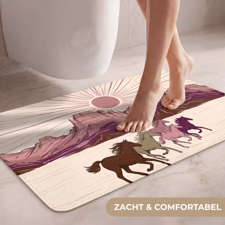 Wc Mat - Paarden - Rennend - Woestijn - Natuur - Abstract — 7
