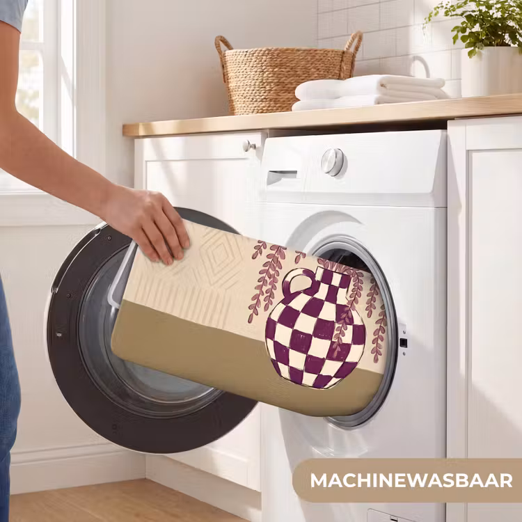 Wc Mat - Vaas - Geruit - Planten - Modern - Paars — 5