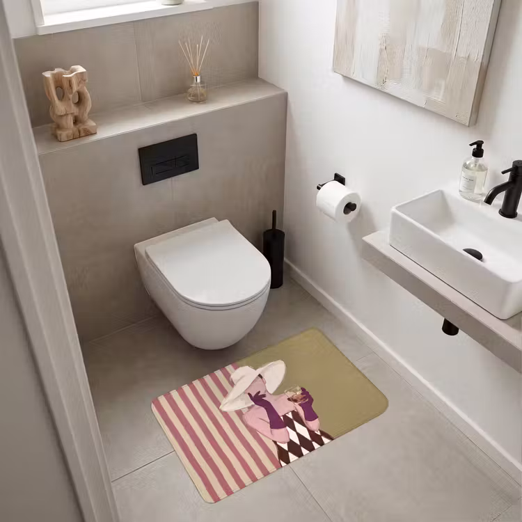 Wc Mat - Vrouw - Hoed - Mode - Abstract - Kleurrijk — 6