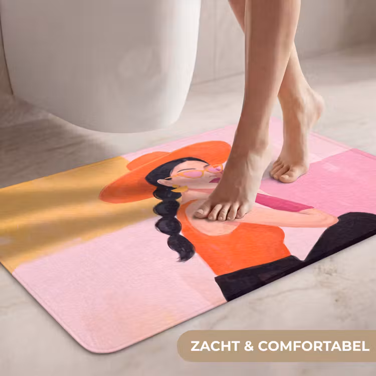 Wc Mat - Vrouw - Hoed - Mode - Modern - Oranje — 7