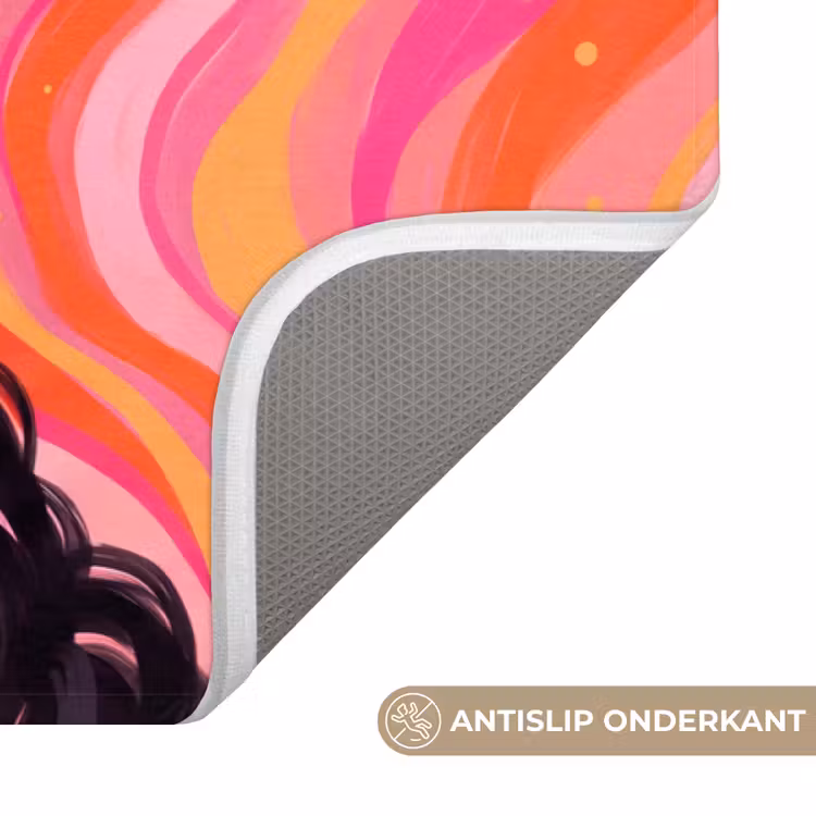Wc Mat - Vrouw - Portret - Abstract - Kleurrijk - Roze — 3