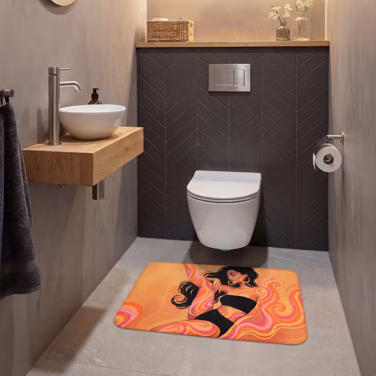 Wc Mat - Vrouw - Portret - Abstract - Modern - Kleurrijk — 2