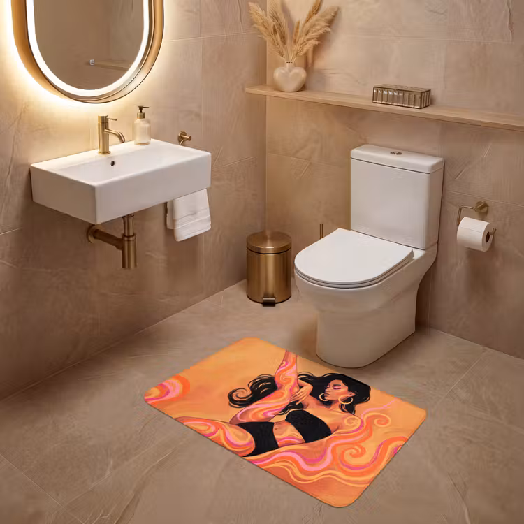 Wc Mat - Vrouw - Portret - Abstract - Modern - Kleurrijk — 4