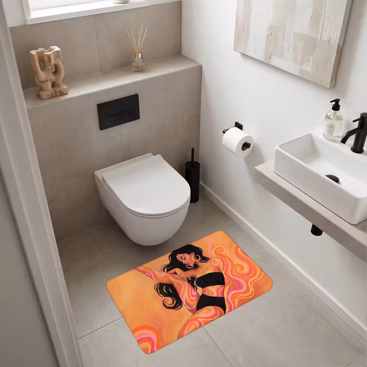 Wc Mat - Vrouw - Portret - Abstract - Modern - Kleurrijk — 6