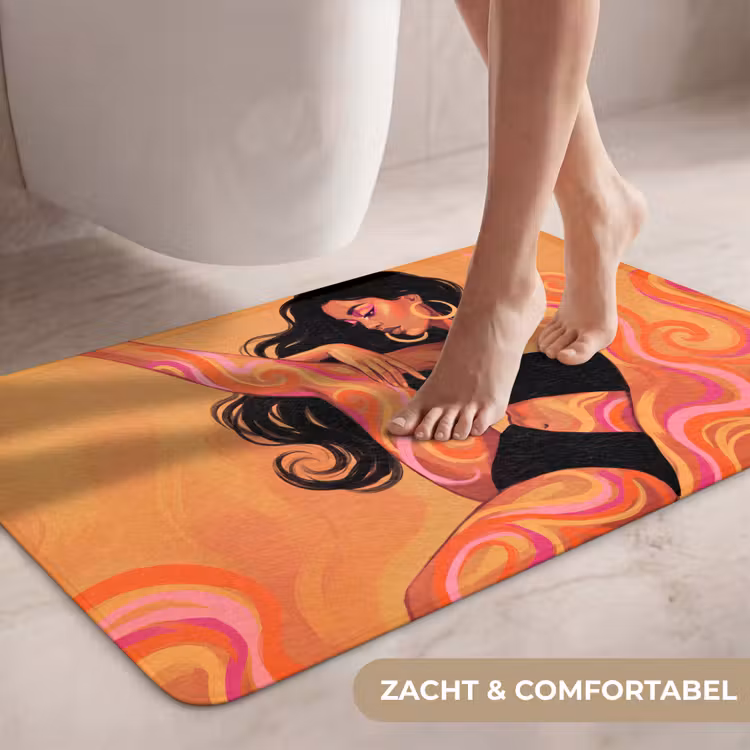 Wc Mat - Vrouw - Portret - Abstract - Modern - Kleurrijk — 7