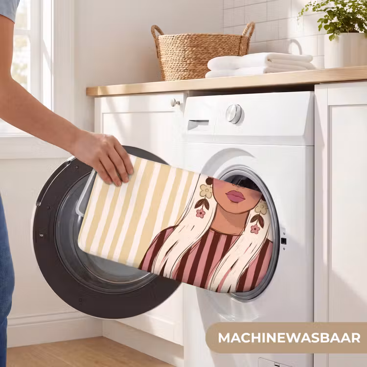 Wc Mat - Vrouw - Portret - Illustratie - Modern - Roze — 5