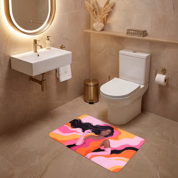Wc Mat - Vrouw - Portret - Kleurrijk - Modern - Kunst — 4