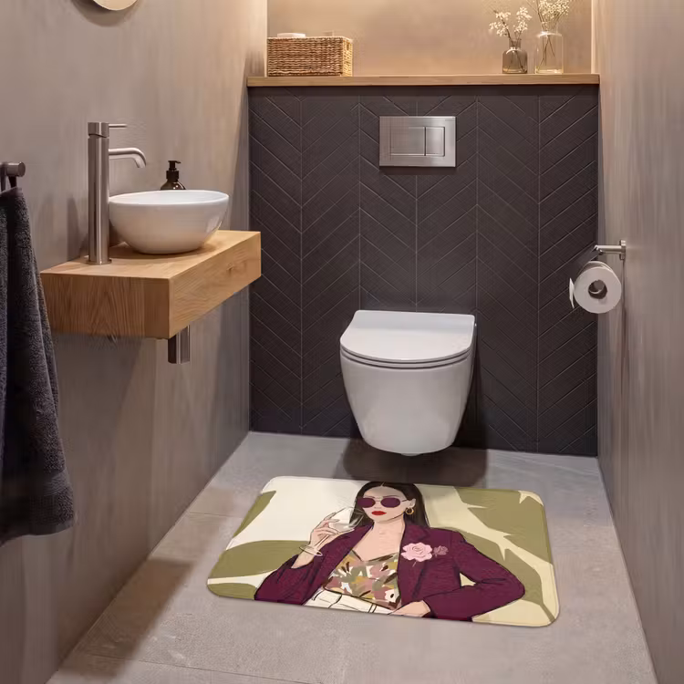 Wc Mat - Vrouw - Wijn - Portret - Mode - Modern — 2