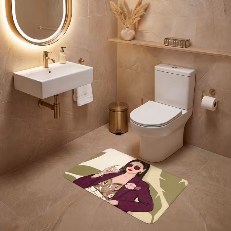 Wc Mat - Vrouw - Wijn - Portret - Mode - Modern — 4