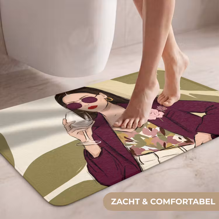 Wc Mat - Vrouw - Wijn - Portret - Mode - Modern — 7
