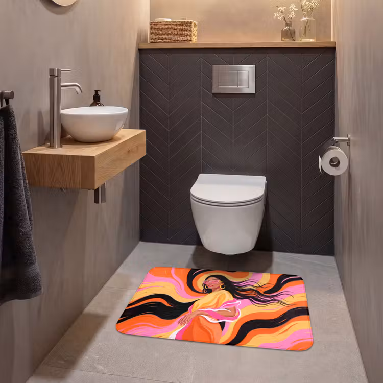 Wc Mat - Vrouw - Zonnebril - Abstract - Kleurrijk — 2