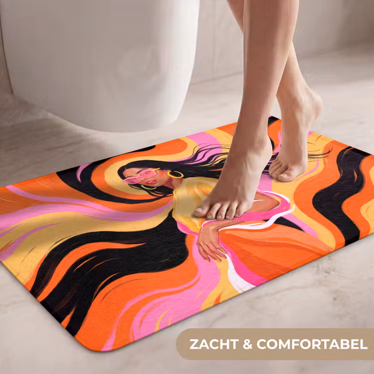 Wc Mat - Vrouw - Zonnebril - Abstract - Kleurrijk — 7