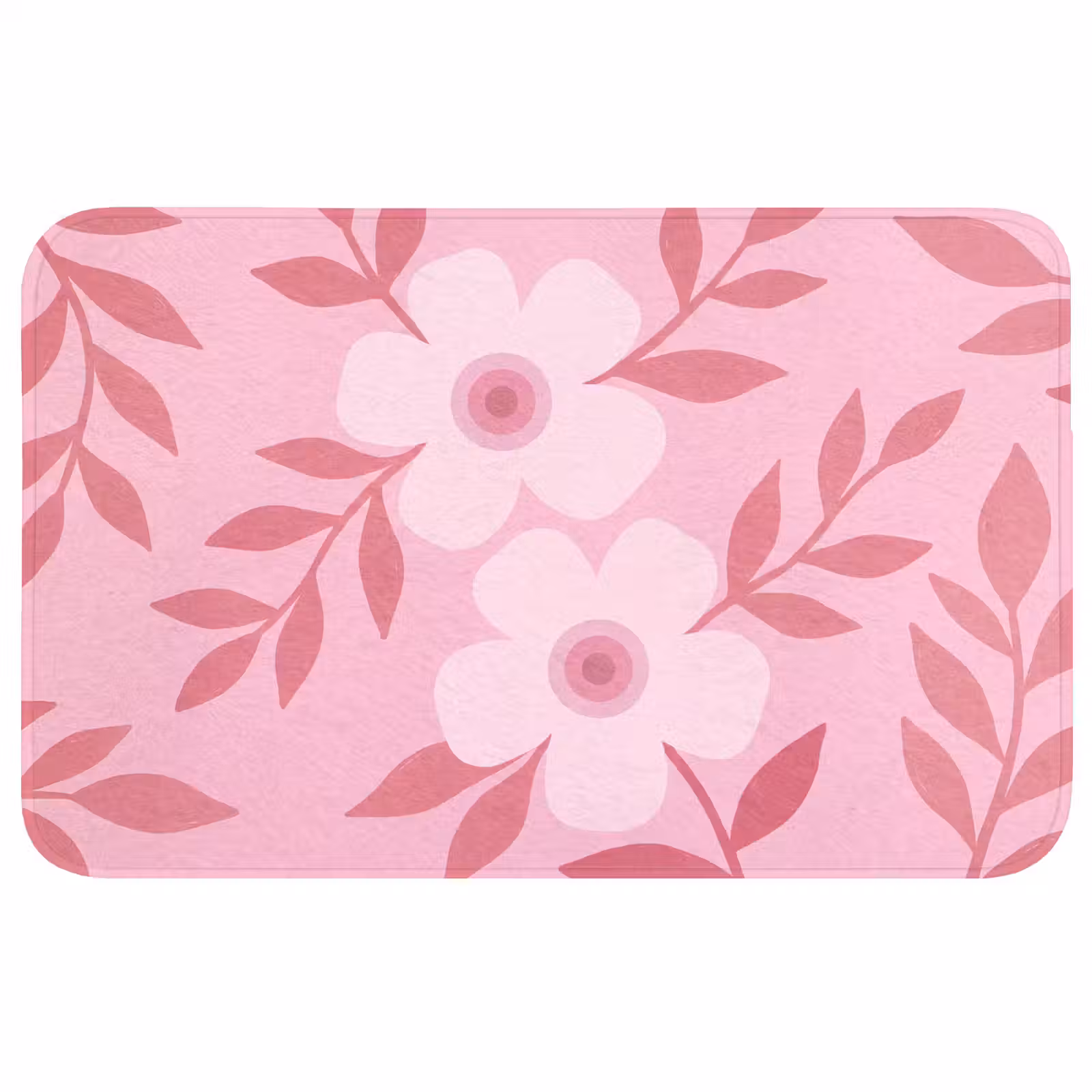 Wc Mat - Bloemen - Abstract - Modern - Roze - Natuur — 1