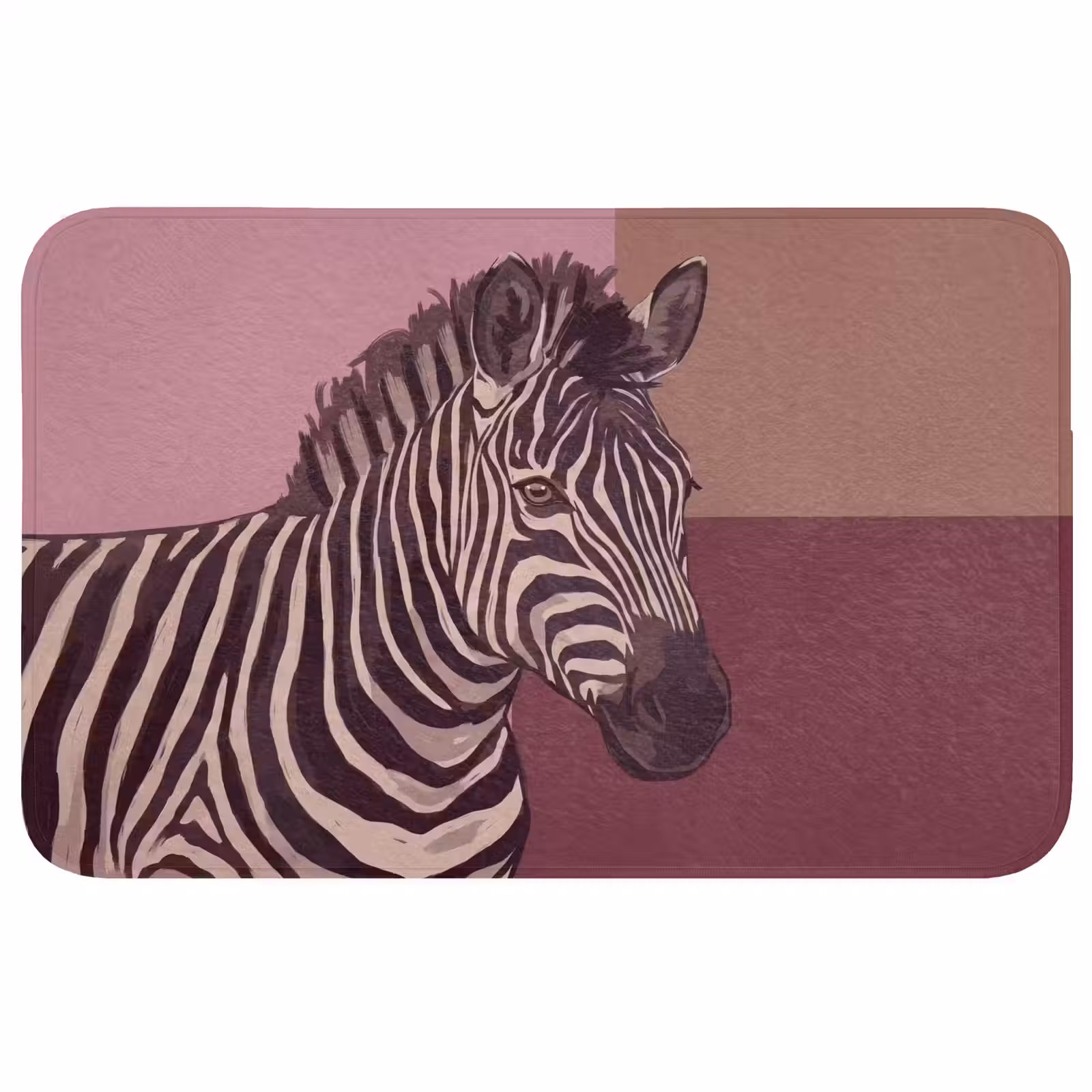 Wc Mat - Dieren - Zebrahoofd - Wildlife - Modern - Bruin — 1
