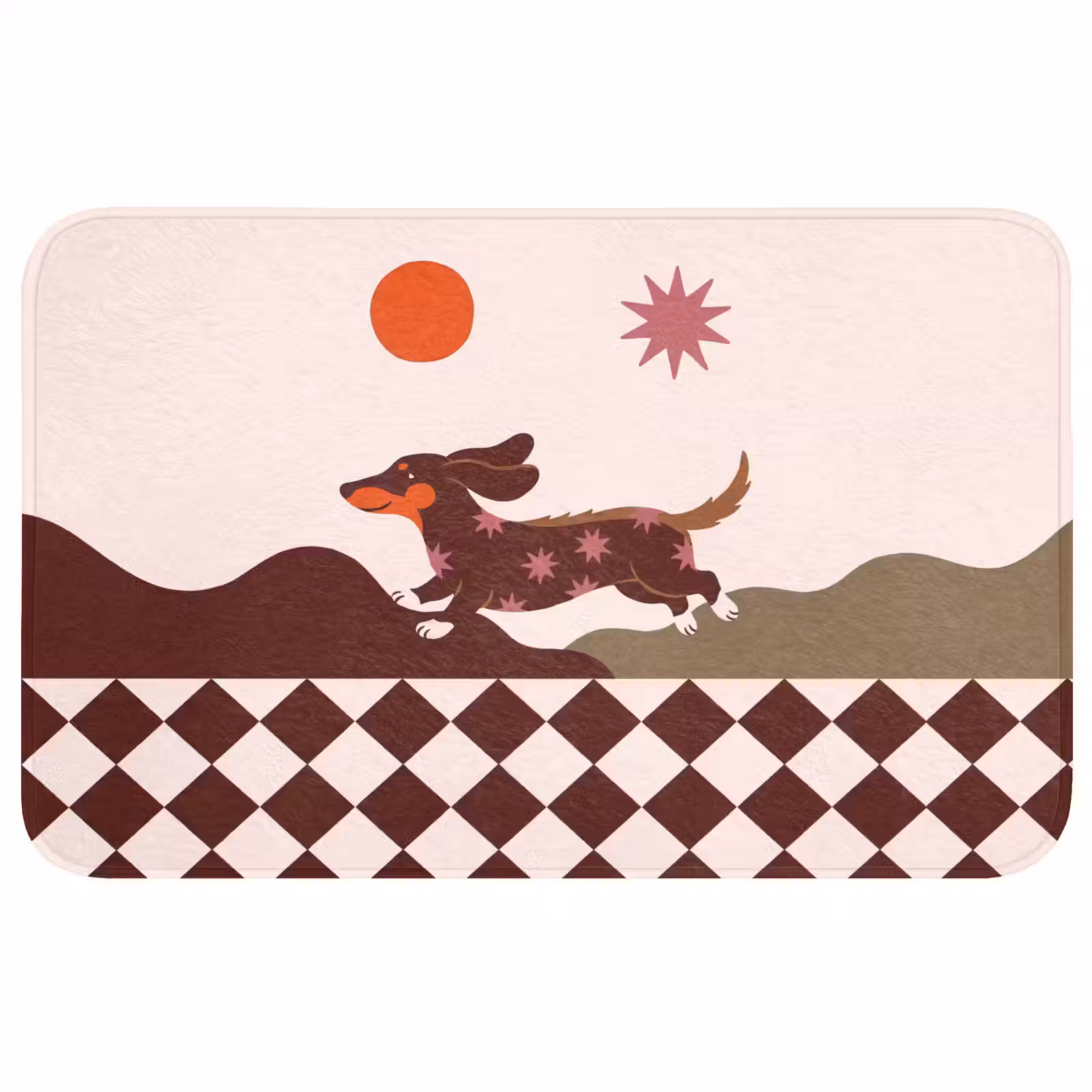Wc Mat - Hond - Abstract - Dieren - Modern - Bruin — 1