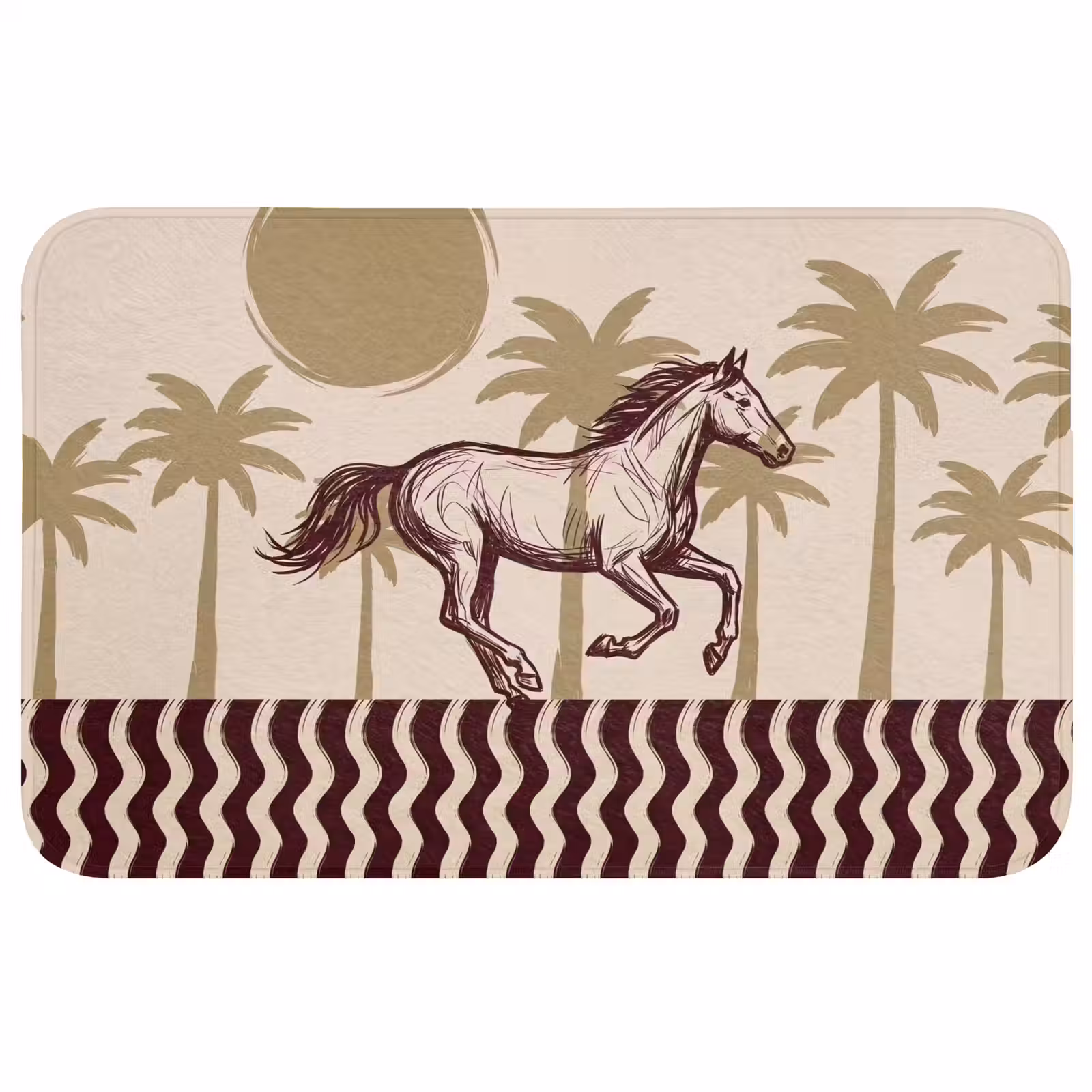 Wc Mat - Paard - Galopperend - Woestijn - Illustratie — 1
