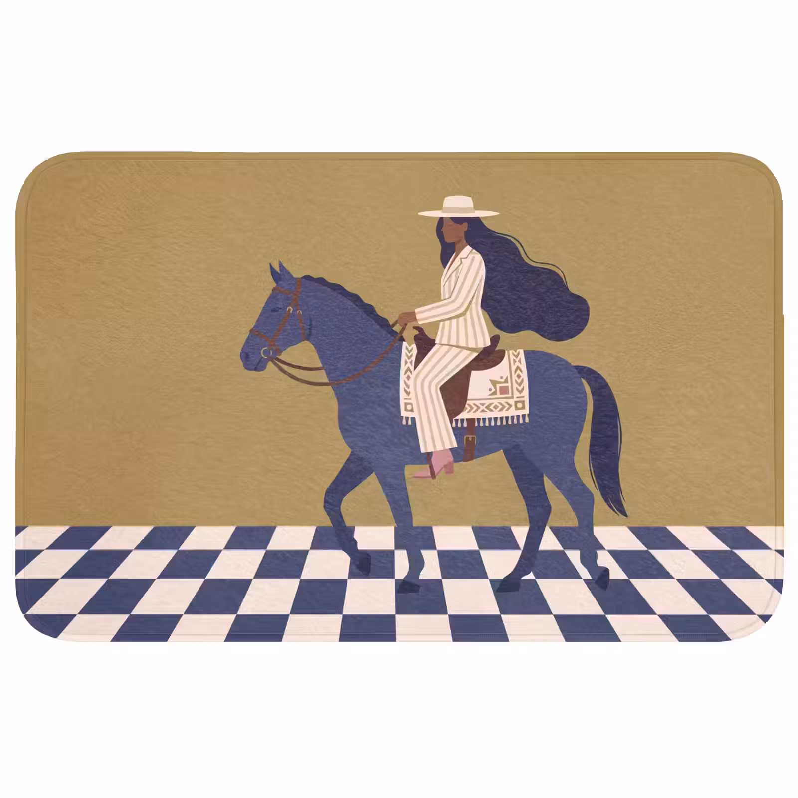 Wc Mat - Vrouw - Paard - Rijden - Modern - Abstract — 1