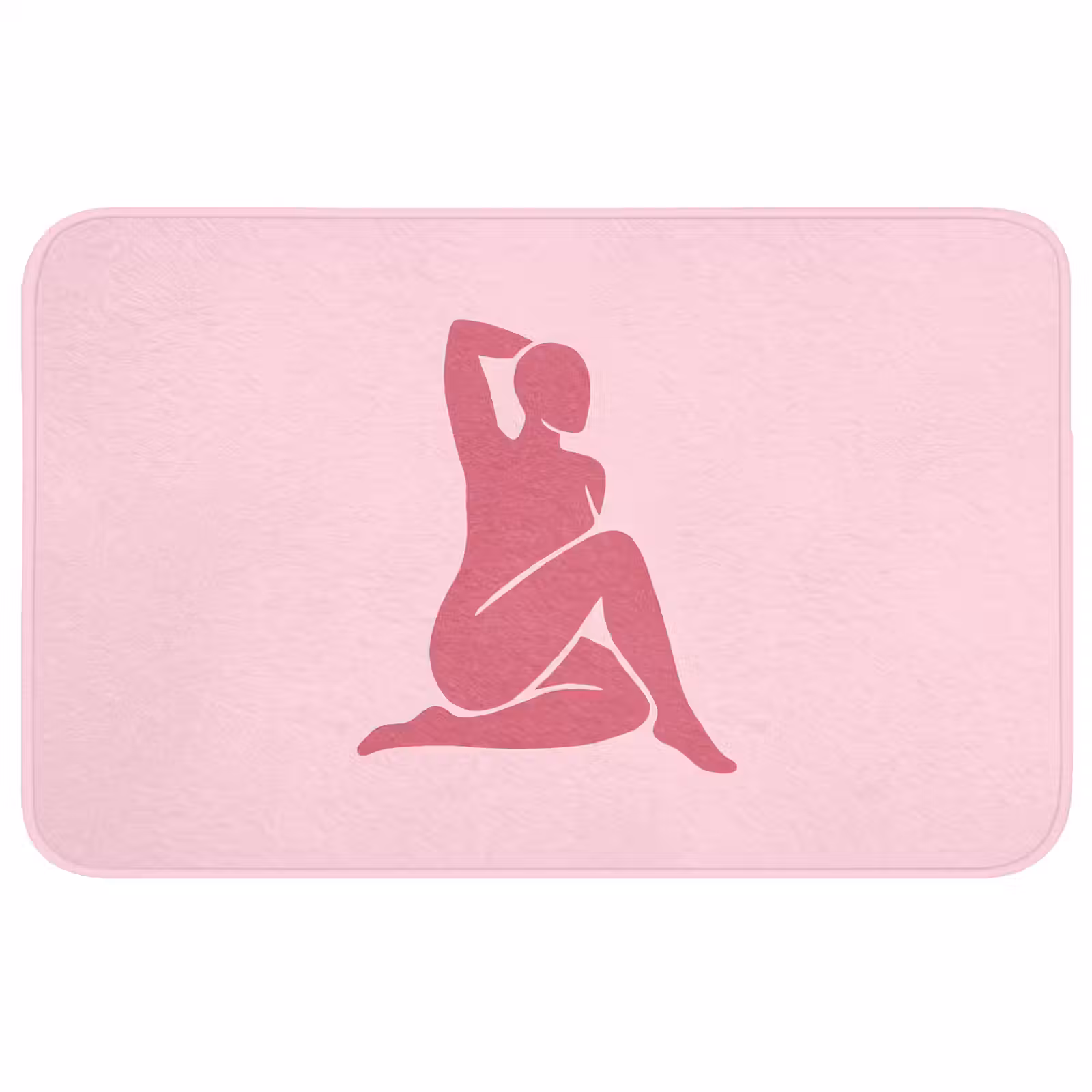 Wc Mat - Vrouw - Silhouet - Abstract - Modern - Roze — 1