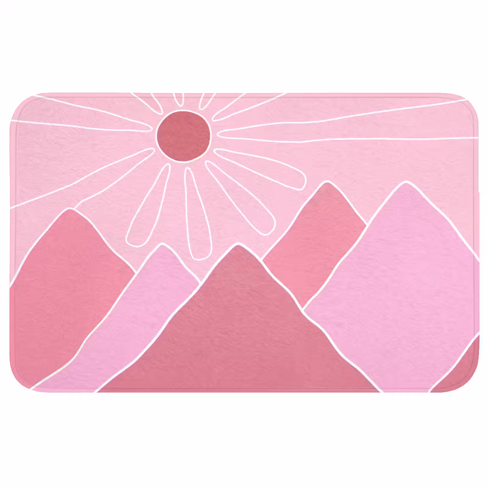 Wc Mat - Zon - Bergen - Natuur - Abstract - Roze — 1