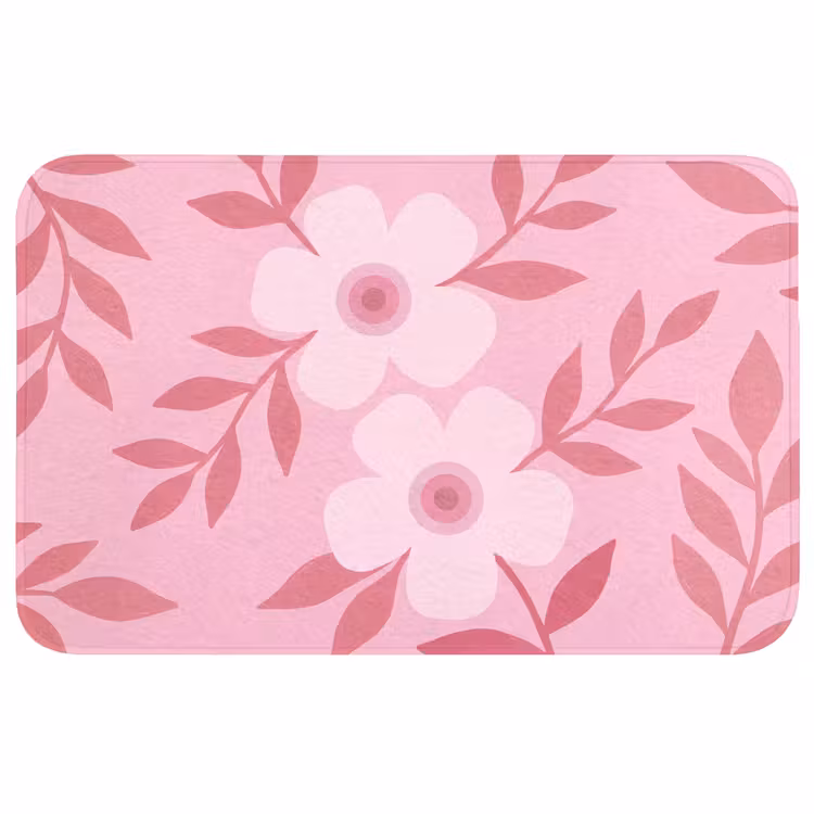 Wc Mat - Bloemen - Abstract - Modern - Roze - Natuur — 1