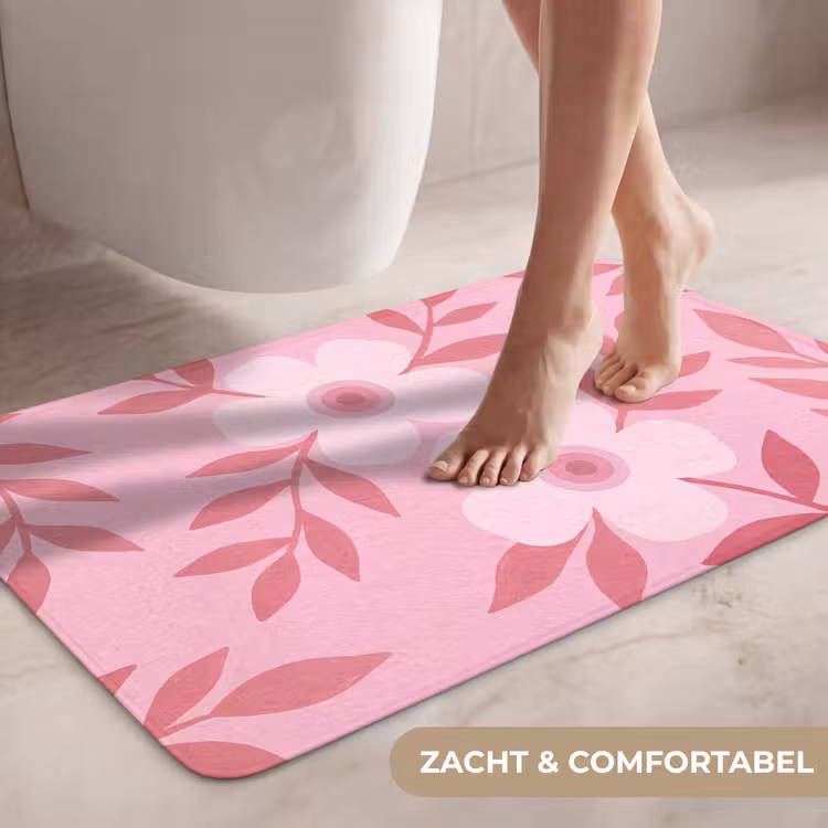 Wc Mat - Bloemen - Abstract - Modern - Roze - Natuur — 7
