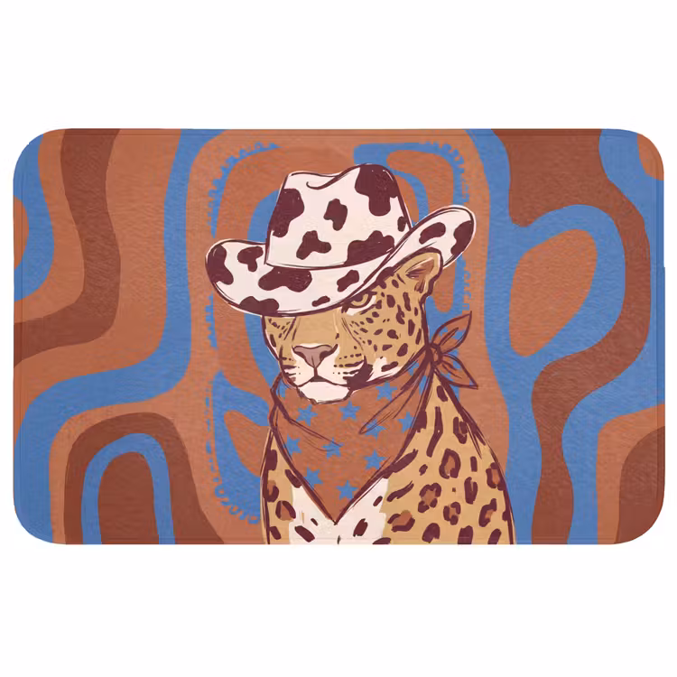 Wc Mat - Dieren - Cowboyhoed - Modern - Illustratie - Bruin — 1