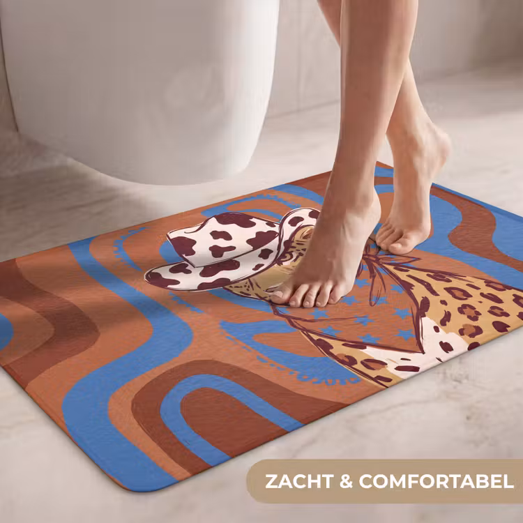 Wc Mat - Dieren - Cowboyhoed - Modern - Illustratie - Bruin — 7