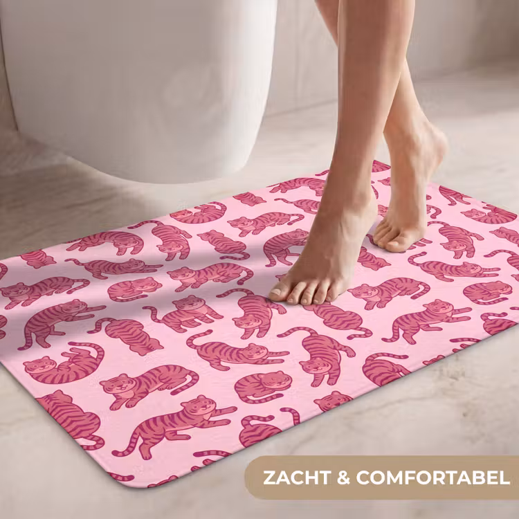 Wc Mat - Dieren - Patroon - Roze - Speels - Cartoon — 7