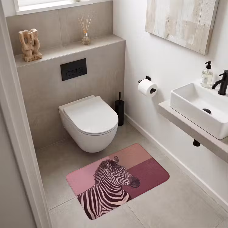 Wc Mat - Dieren - Zebrahoofd - Wildlife - Modern - Bruin — 6