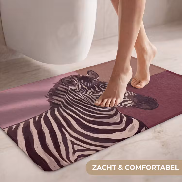Wc Mat - Dieren - Zebrahoofd - Wildlife - Modern - Bruin — 7