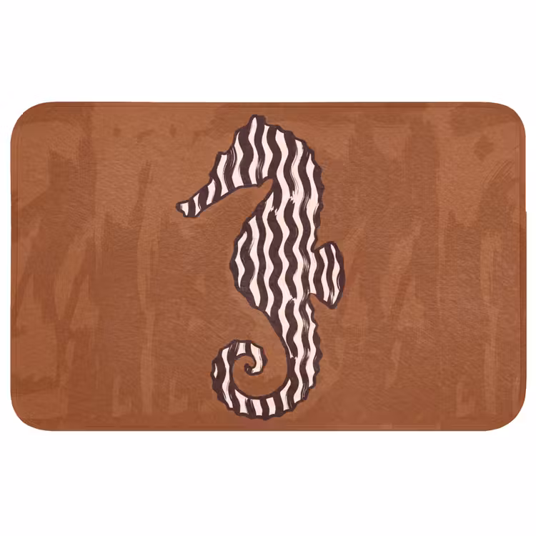 Wc Mat - Dieren - Zeepaardje - Abstract - Bruin - Strepen — 1
