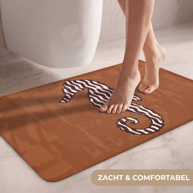 Wc Mat - Dieren - Zeepaardje - Abstract - Bruin - Strepen — 7