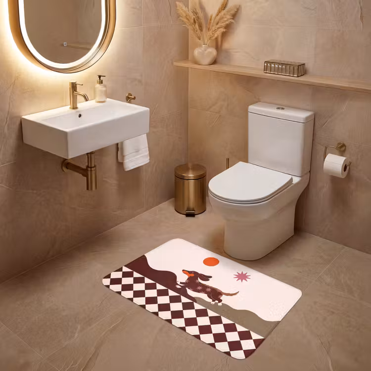 Wc Mat - Hond - Abstract - Dieren - Modern - Bruin — 4