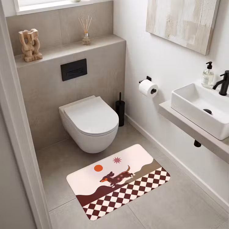 Wc Mat - Hond - Abstract - Dieren - Modern - Bruin — 6