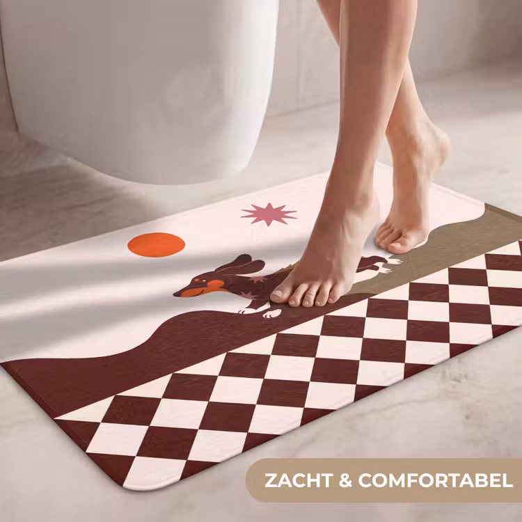 Wc Mat - Hond - Abstract - Dieren - Modern - Bruin — 7