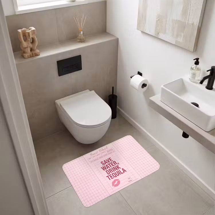 Wc Mat - Humor - Drank - Tekst - Roze — 6