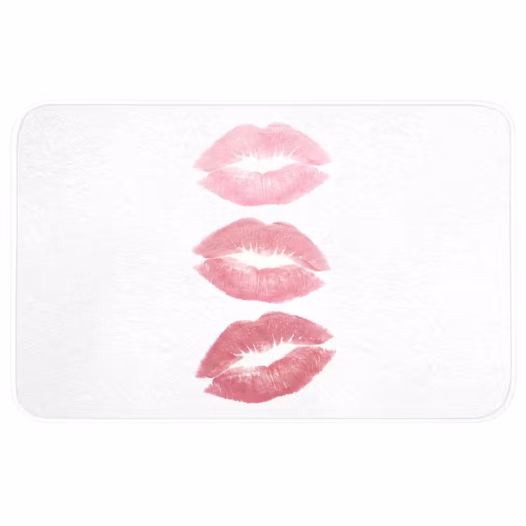 Wc Mat - Lippen - Kusafdruk - Roze - Modern - Abstract — 1