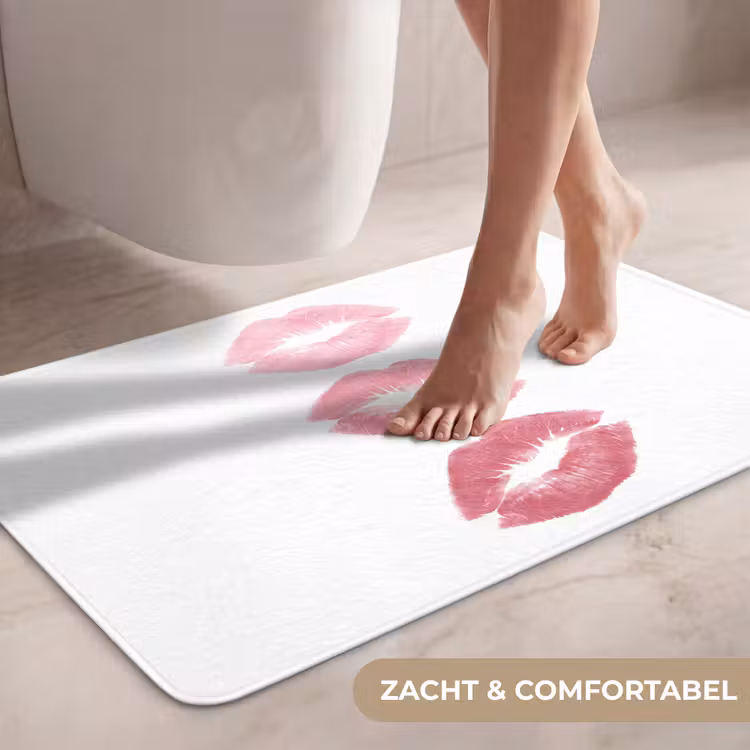 Wc Mat - Lippen - Kusafdruk - Roze - Modern - Abstract — 7