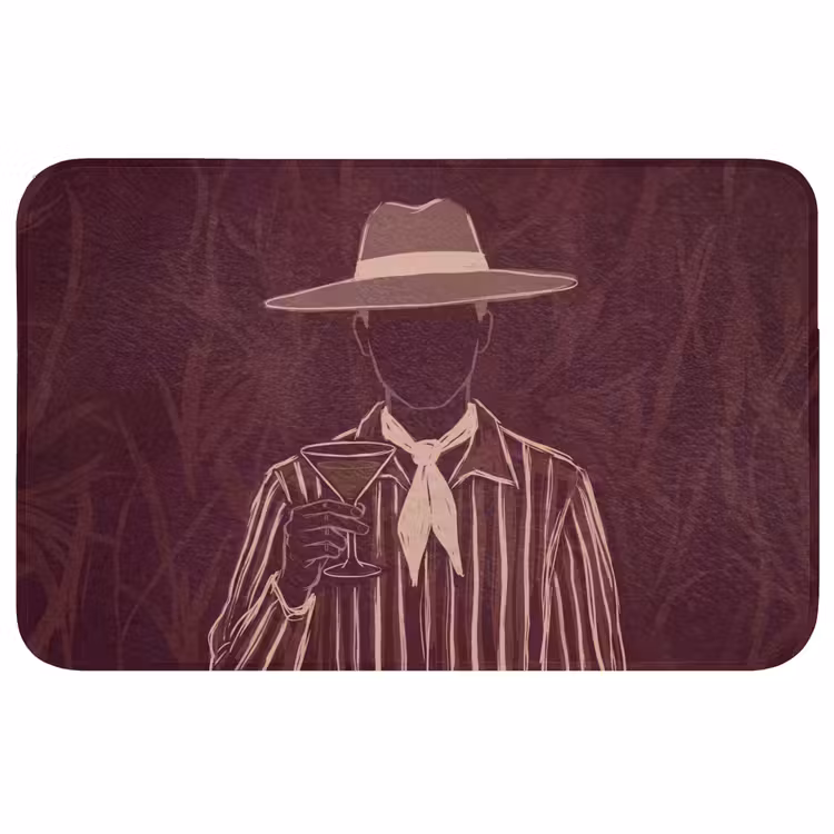 Wc Mat - Mens - Hoed - Cocktail - Abstract - Bruin — 1