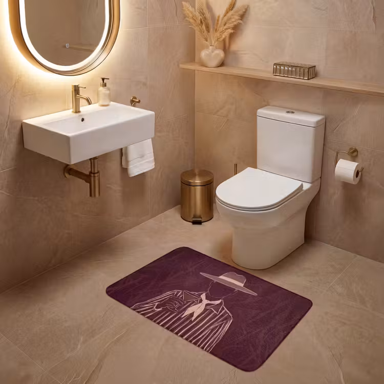 Wc Mat - Mens - Hoed - Cocktail - Abstract - Bruin — 4