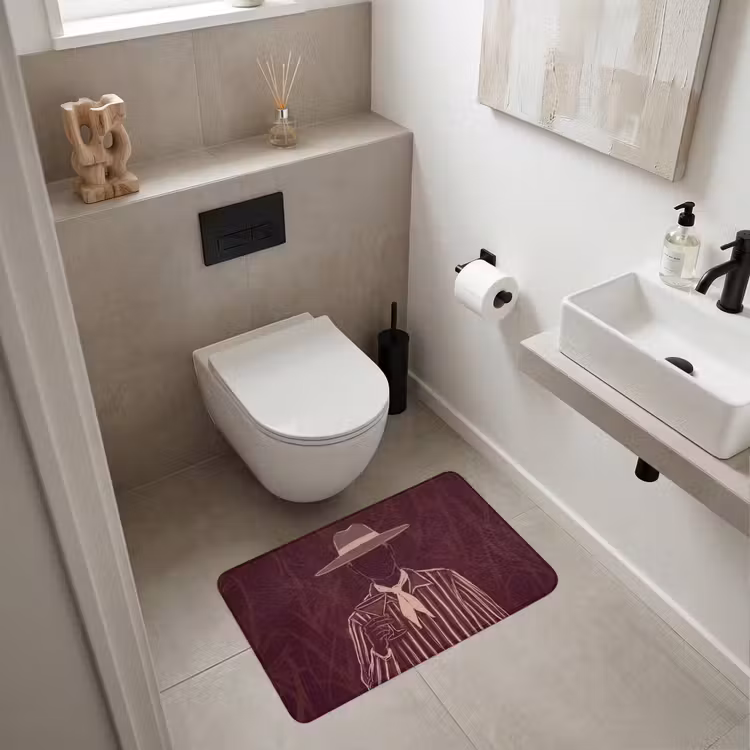 Wc Mat - Mens - Hoed - Cocktail - Abstract - Bruin — 6