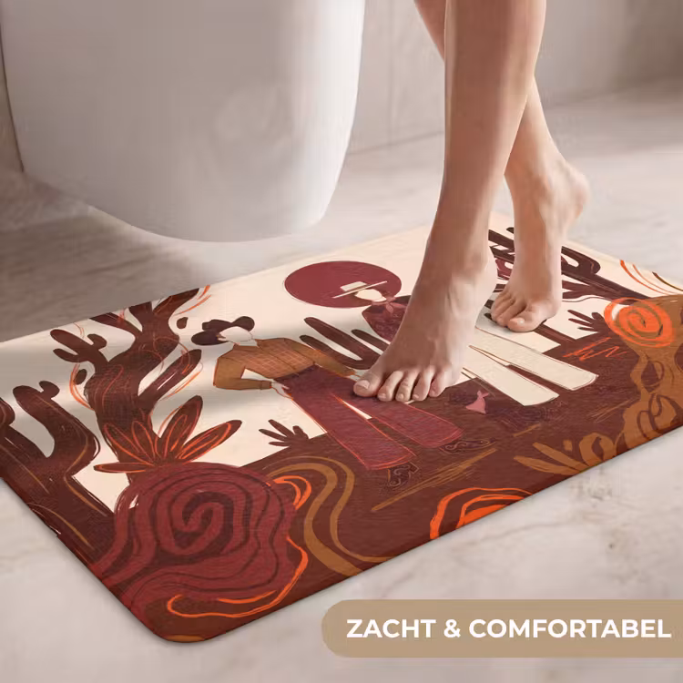 Wc Mat - Mensen - Cowboykleding - Westerse stijl - Illustratie - Bruin — 7