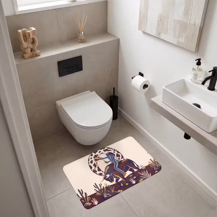Wc Mat - Mensen - Dieren - Cowboy - Abstract - Kleurrijk — 6